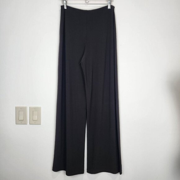 Sympli Wide Leg Palazzo Pant Womens 8 Brown Slinky Pull On Travel Comfort - Picture 2 of 10